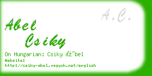 abel csiky business card